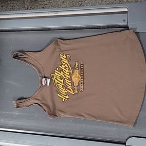 Harley Davidson Brown Tank Top. Size Medium